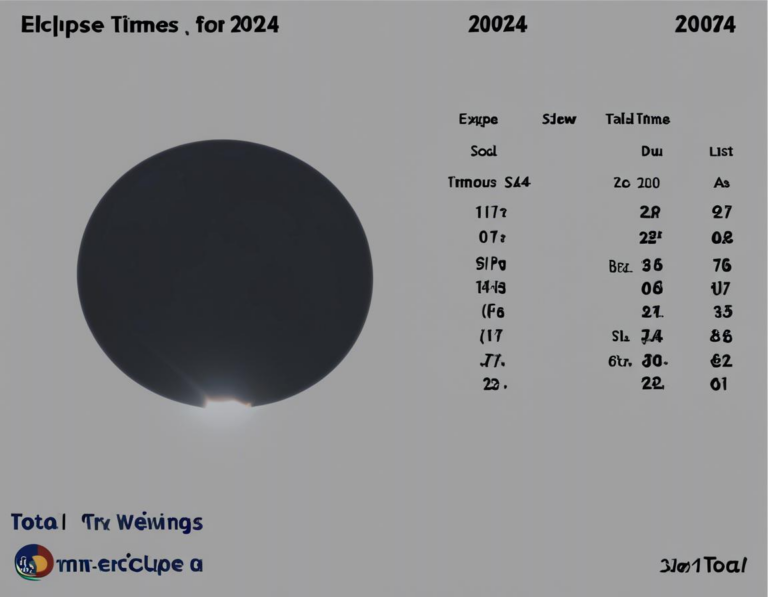 Viewing Times for the Total Eclipse 2024